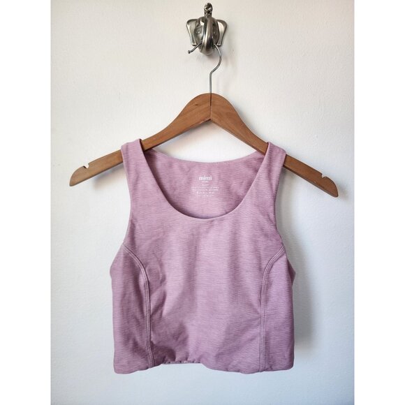 Mimi Move pink marled long line sports bra M - Picture 1 of 3